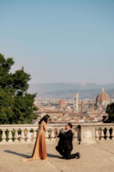 Surprise Proposal at San Miniato Panoramic Terrace, Florence - 11